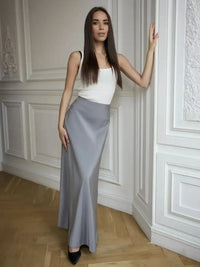 Wolf Eel Casual Satin SkirtAzizaK