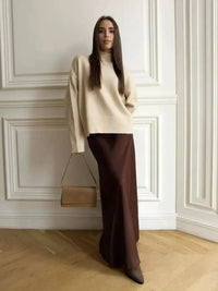 Wolf Eel Casual Satin SkirtAzizaK