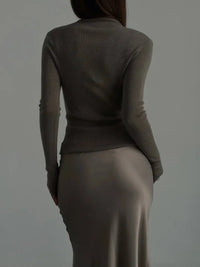 Wolf Eel Casual Satin SkirtAzizaK