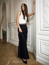 Wolf Eel Casual Satin SkirtAzizaK