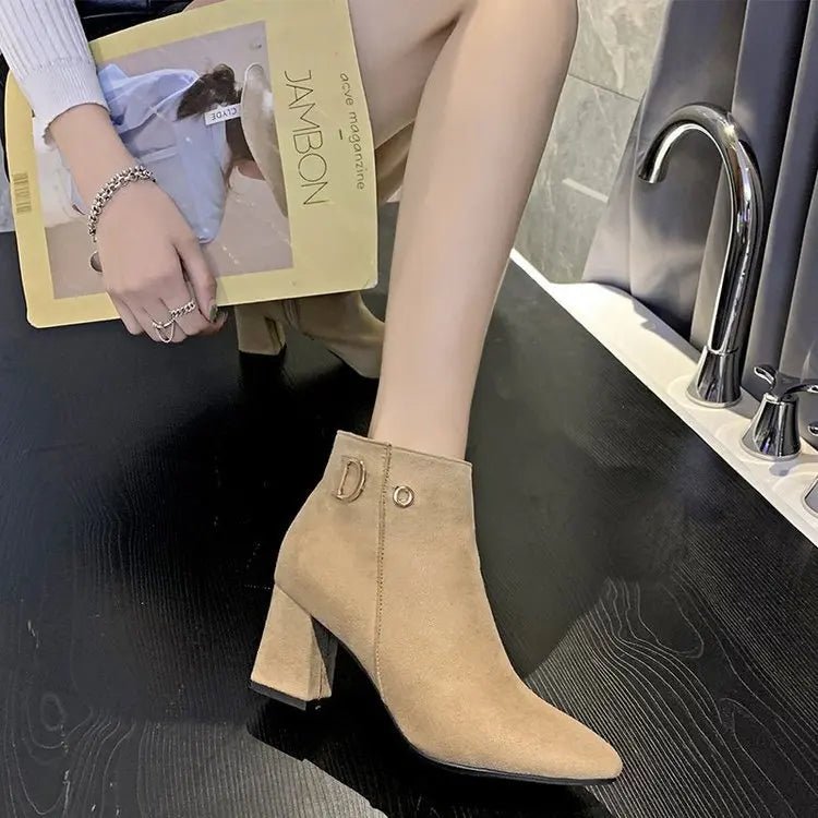 Women Ankle Boots Black LeatherAzizaK