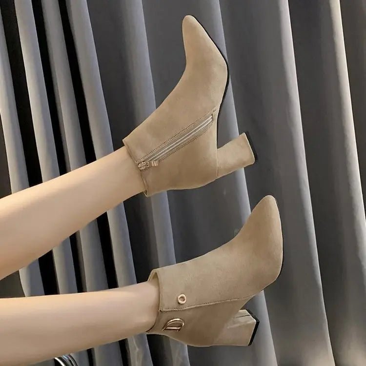 Women Ankle Boots Black LeatherAzizaK