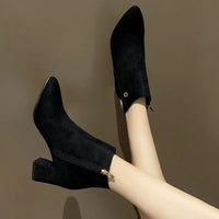 Women Ankle Boots Black LeatherAzizaK