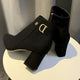 Women Ankle Boots Black LeatherAzizaK