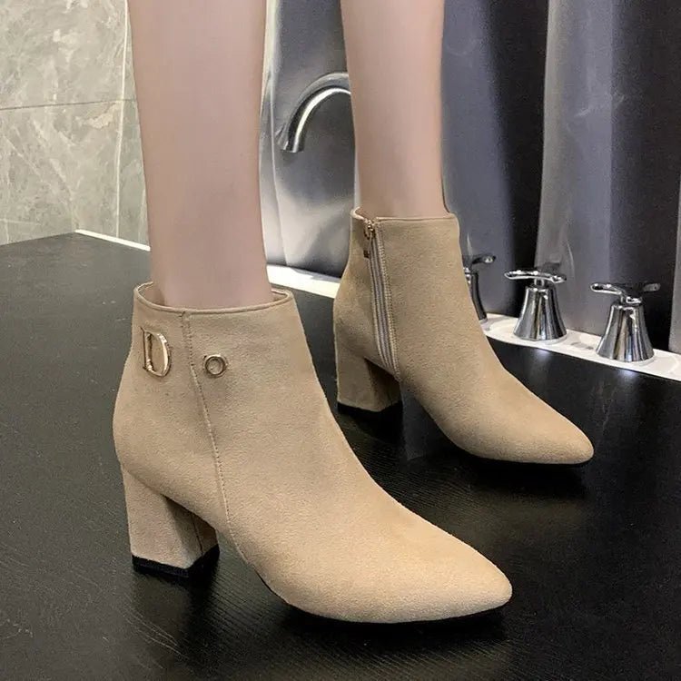 Women Ankle Boots Black LeatherAzizaK