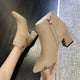 Women Ankle Boots Black LeatherAzizaK