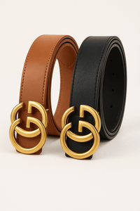 Women’s PU Leather Belt With Moon Temperament ButtonAzizaK