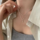 XIYANIKE Minimalist double layer water drop pendant necklaceAzizaK