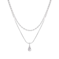 XIYANIKE Minimalist double layer water drop pendant necklaceAzizaK