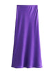 XNWMNZ Flowy Satin Midi SkirtAzizaK