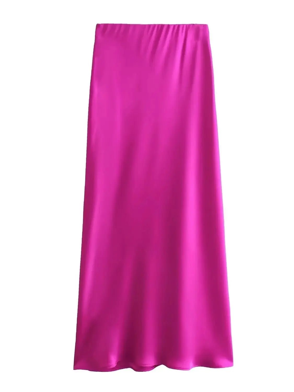 XNWMNZ Flowy Satin Midi SkirtAzizaK