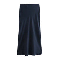 XNWMNZ Flowy Satin Midi SkirtAzizaK