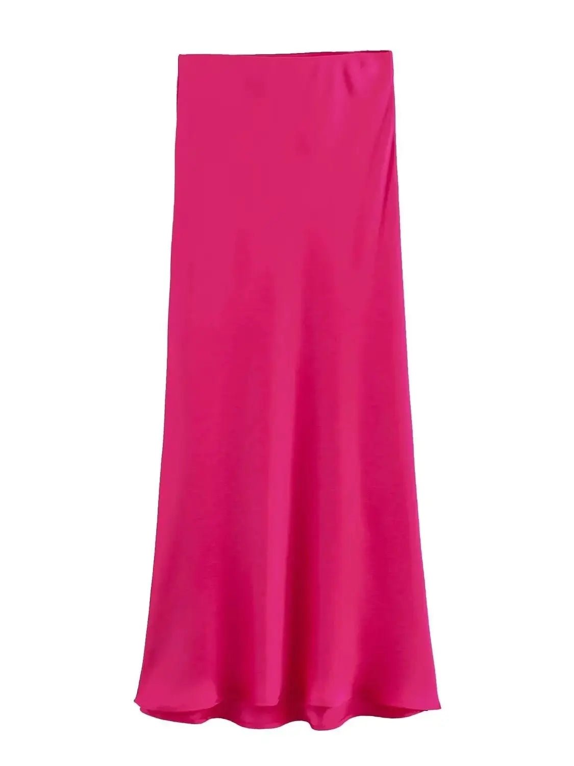 XNWMNZ Flowy Satin Midi SkirtAzizaK