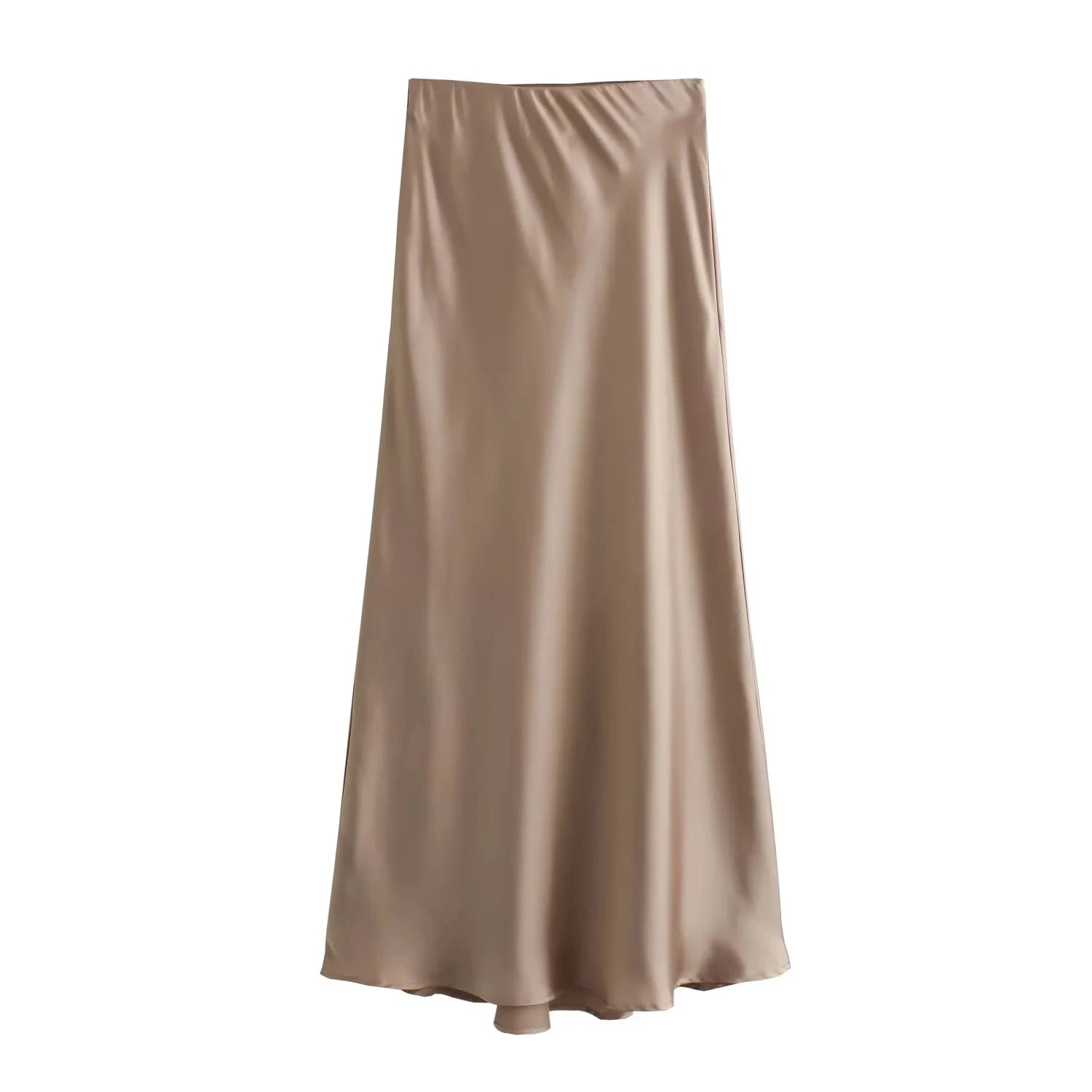 XNWMNZ Flowy Satin Midi SkirtAzizaK
