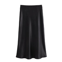 XNWMNZ Flowy Satin Midi SkirtAzizaK