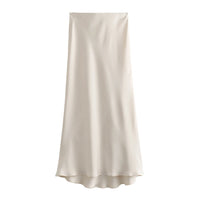 XNWMNZ Flowy Satin Midi SkirtAzizaK
