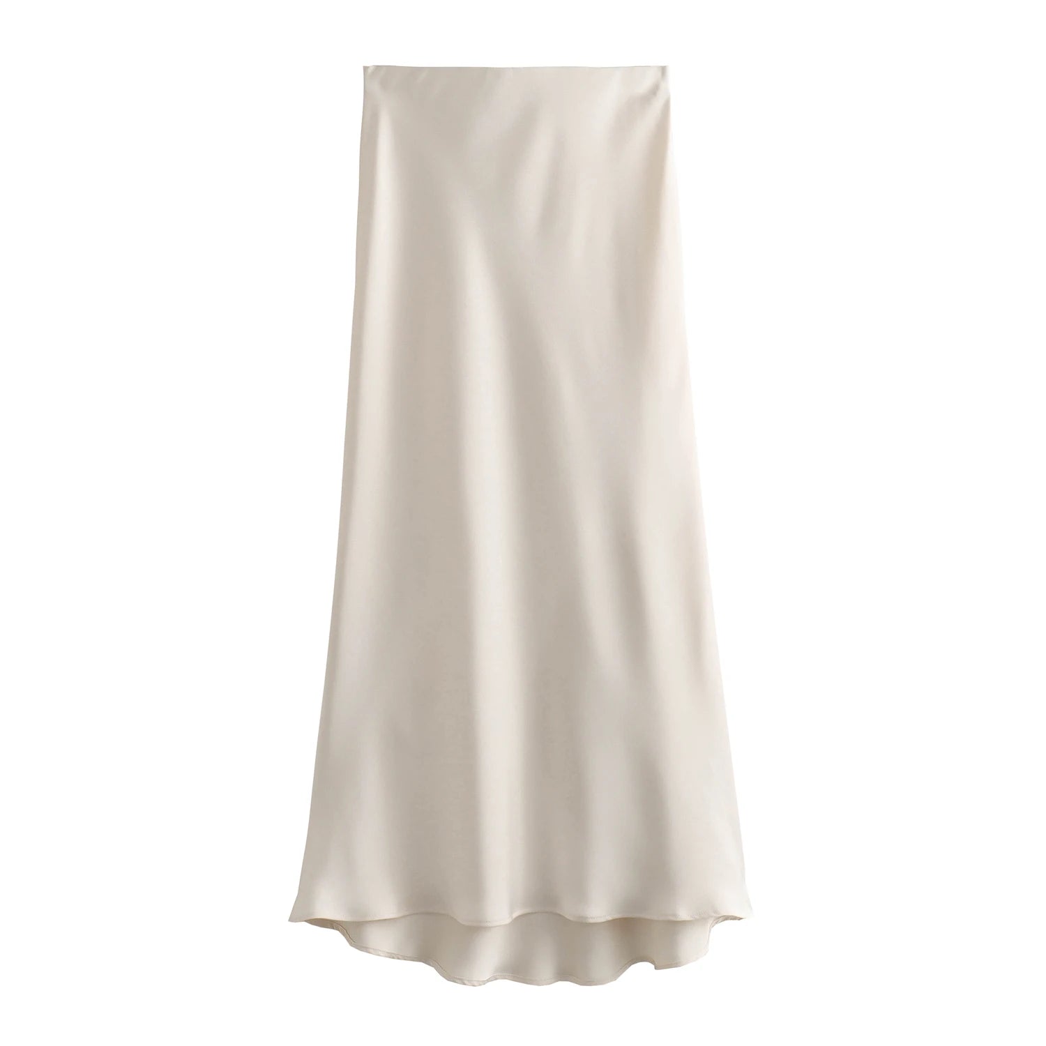 XNWMNZ Flowy Satin Midi SkirtAzizaK