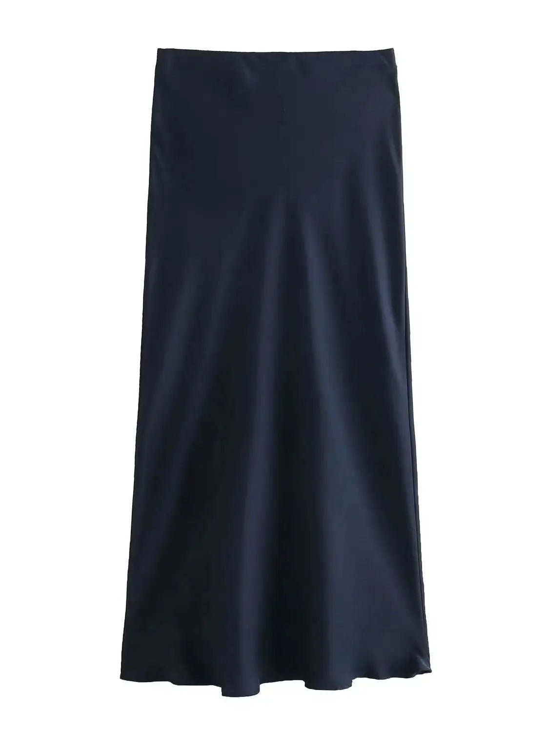 XNWMNZ Flowy Satin Midi SkirtAzizaK