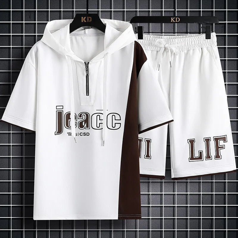 Youth Streetwear Set – Men's Short Sleeve T-Shirt & Shorts (2 - Piece)AzizaK